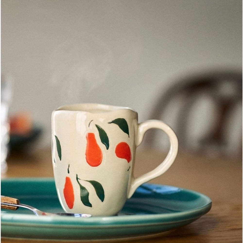 Anthropologie Dolly Tall Stoneware
Espresso Cup Orange NEW